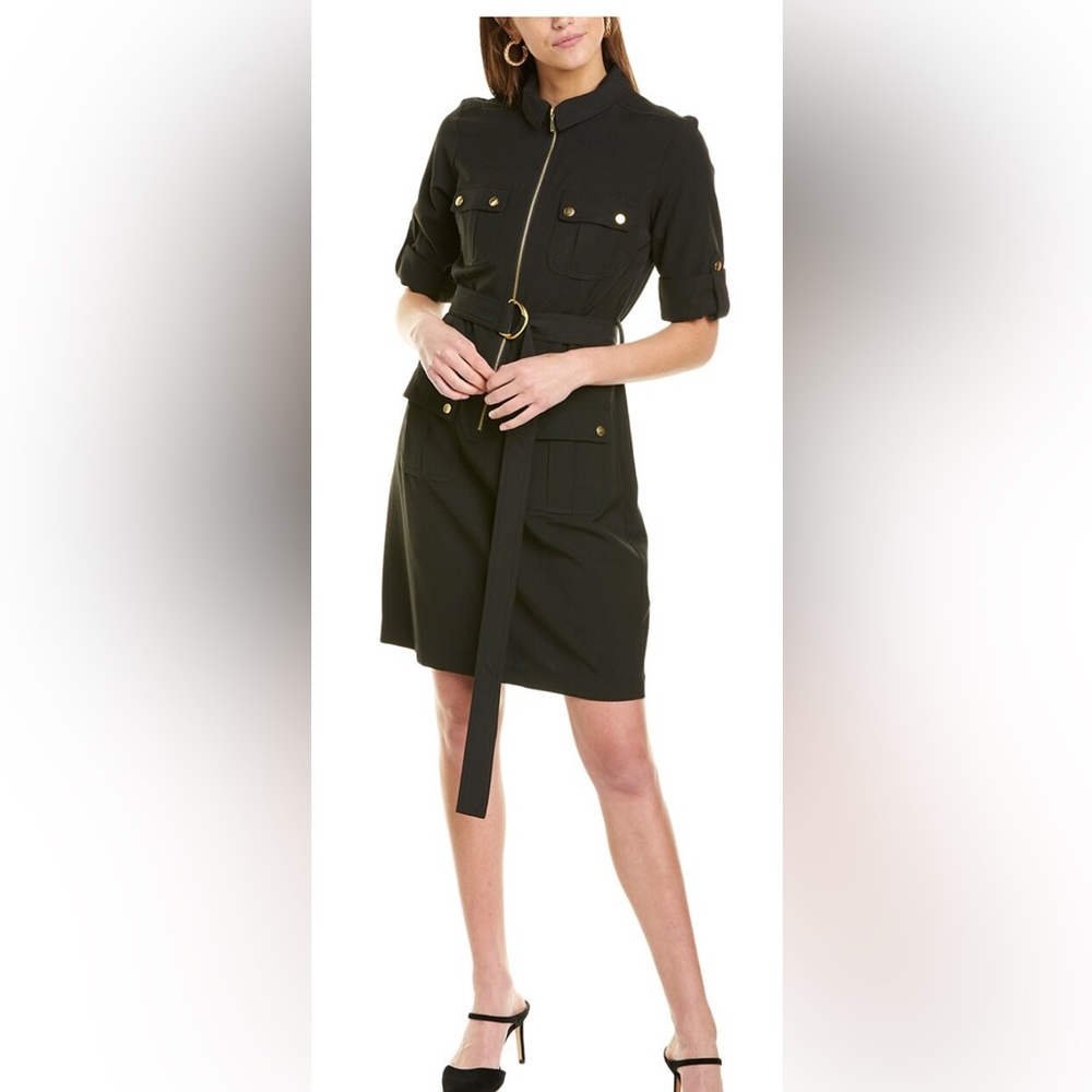 Sharagano Black Safari Patch Pocket Dress size 12